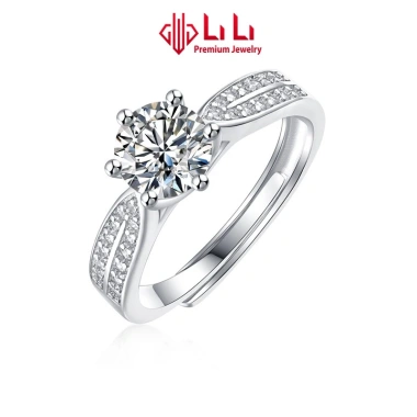 Nhẫn bạc nữ S925 Aidan - Đính kim cương Moissanite cao cấp, giá chỉ 2.399.000₫