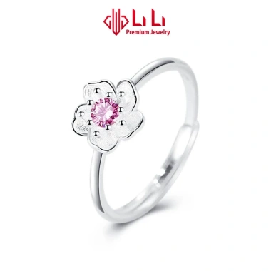 Nhẫn bạc nữ S925 đính đá CZ hoa anh đào Skylar LILI - Giá ưu đãi 1.5tr