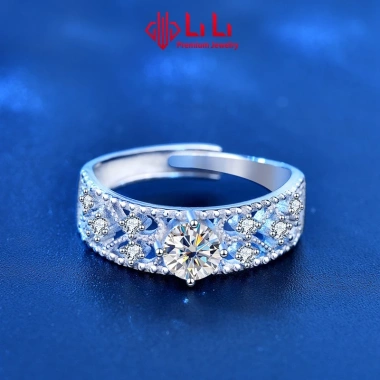 Nhẫn bạc nữ S925 Eleanor - Kim cương Moissanite cao cấp, chỉ 2.242.000₫