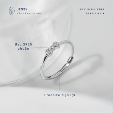 Nhẫn Bạc Nữ S925 JENSY Nơ Sang Chảnh Bow Bliss NLARJ8.143 - Giá ưu đãi 384.000₫