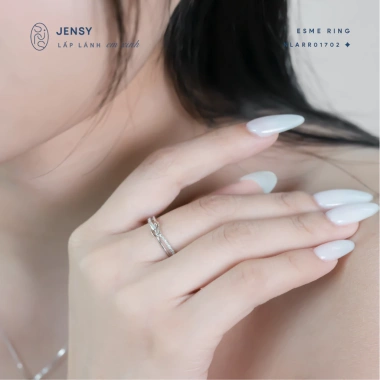 Nhẫn Bạc Nữ S925 JENSY Nút Thắt Đính Đá Esme - Sang Trọng, Giá 456.000 VND