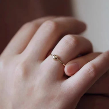 Nhẫn bạc nữ S925, Vàng 14k hình trái tim mũm mĩm dễ thương - Giá 444.510 VND