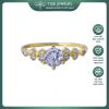 Nhẫn bạc nữ TLEE Elise mạ vàng 14k đính đá sang trọng - Giá chỉ 494.000 VND