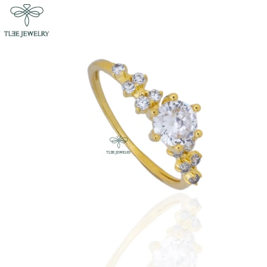 Nhẫn bạc nữ TLEE Elise mạ vàng 14k đính đá sang trọng - Giá chỉ 494.000 VND 3