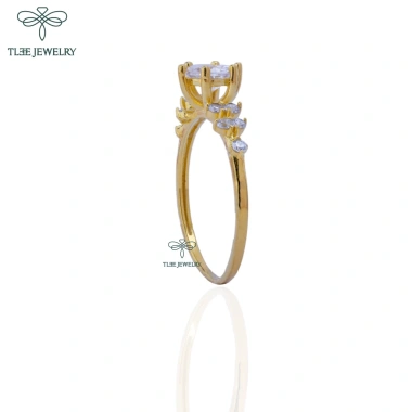 Nhẫn bạc nữ TLEE Elise mạ vàng 14k đính đá sang trọng - Giá chỉ 494.000 VND 6