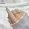 Nhẫn bạc nữ TLEE mạ vàng 14k nạm đá xung quanh A143 - Cao cấp, giảm giá 494k 5