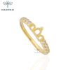 Nhẫn bạc nữ TLEE vương miện ba chóp mạ vàng 14k cao cấp A112 - Giảm giá 442.000đ 3