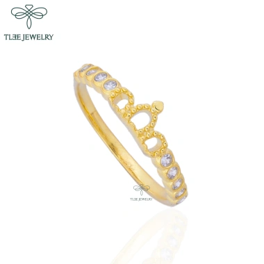 Nhẫn bạc nữ TLEE vương miện ba chóp mạ vàng 14k cao cấp A112 - Giảm giá 442.000đ 3