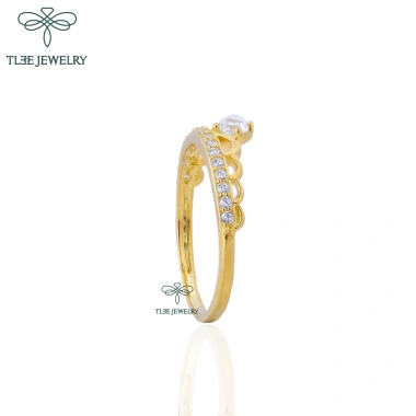 Nhẫn bạc nữ TLEE vương miện nữ hoàng mạ vàng 14k sang trọng - Giá chỉ 494.000₫ 6