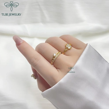 Nhẫn bạc nữ TLEE vương miện nữ hoàng mạ vàng 14k sang trọng - Giá chỉ 494.000₫ 7