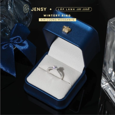Nhẫn bạc nữ Wintery NLJB3 gắn Moissanite xi bạch kim – Kiểm định GRA, chỉ 734.000₫ 3