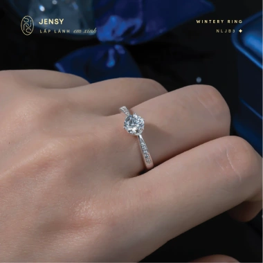 Nhẫn bạc nữ Wintery NLJB3 gắn Moissanite xi bạch kim – Kiểm định GRA, chỉ 734.000₫ 4