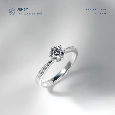 Nhẫn bạc nữ Wintery NLJB3 gắn Moissanite xi bạch kim – Kiểm định GRA, chỉ 734.000₫ 6