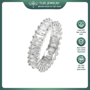 Nhẫn bạc TLEE A160 nạm đá chữ nhật cao cấp - Giá ưu đãi 858.000₫ giảm 20%
