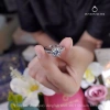 Nhẫn bạc Ý 925 mạ vàng trắng mặt tròn cupcake đính đá CZ 5A cao cấp sang trọng DUYSON SILVER 3