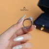 Nhẫn bạc Ý 925 mạ vàng trắng mặt tròn cupcake đính đá CZ 5A cao cấp sang trọng DUYSON SILVER 5