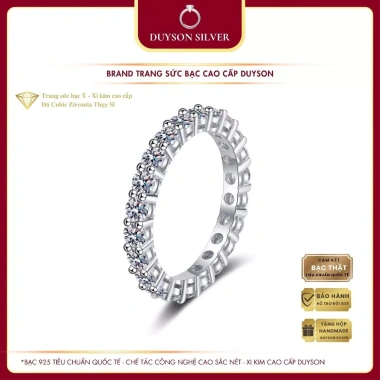 Nhẫn bạc Ý 925 nam nữ – Bling mạ vàng trắng, đá CZ 5A cao cấp – 800.000 VND