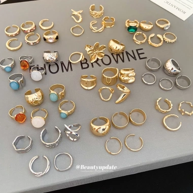 Nhẫn Boho Du Mục Mix Charm Vàng Gold - Giá chỉ 49.500đ, phong cách trẻ trung