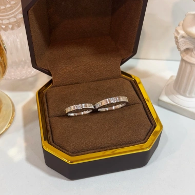 Nhẫn cặp đôi bạc khắc tên tình yêu nam nữ - xi kim, vàng tây | MINA JEWELRY 7