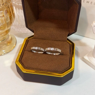 Nhẫn cặp đôi bạc khắc tên tình yêu nam nữ - xi kim, vàng tây | MINA JEWELRY 8