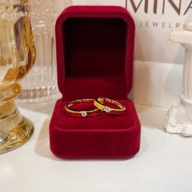 Nhẫn cặp đôi bạc khắc tên tình yêu nam nữ - xi kim, vàng tây | MINA JEWELRY 9