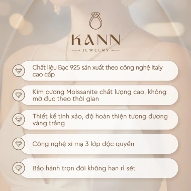 Nhẫn cầu hôn Moissanite 6.5 ly GRA Kann Jewelry giá ưu đãi 1.330.000 VND