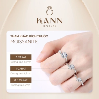 Nhẫn cầu hôn Moissanite 6.5 ly GRA Kann Jewelry giá ưu đãi 1.330.000 VND 7 Nhẫn cầu hôn Moissanite 6.5 ly GRA Kann Jewelry giá ưu đãi 1.330.000 VND 7