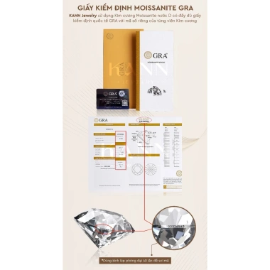 Nhẫn cầu hôn Moissanite 6.5 ly GRA Kann Jewelry giá ưu đãi 1.330.000 VND