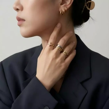 Nhẫn Chữ Thập LENA-Cube Zirconia Phong Cách Nữ - Quà Tặng Perfect Giá 427.900₫