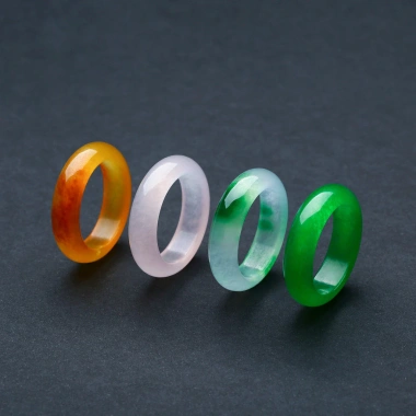 Nhẫn Đá Thạch Anh Ngọc Bích 6mm Retro - Nhiều Màu Pastel Bền Màu Không Dị Ứng