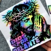 Nhãn dán ba chiều DIOS POR DELANTE Decal phản quang thánh giá & Phật, chịu nước, dùng cho ô tô, xe máy 2