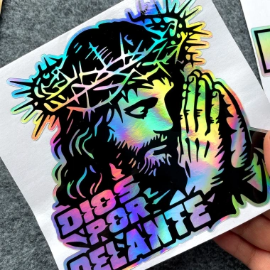 Nhãn dán ba chiều DIOS POR DELANTE Decal phản quang thánh giá & Phật, chịu nước, dùng cho ô tô, xe máy 2 Nhãn dán ba chiều DIOS POR DELANTE Decal phản quang thánh giá & Phật, chịu nước, dùng cho ô tô, xe máy 2
