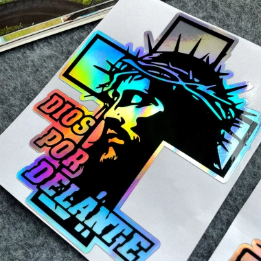 Nhãn dán ba chiều DIOS POR DELANTE Decal phản quang thánh giá & Phật, chịu nước, dùng cho ô tô, xe máy 4 Nhãn dán ba chiều DIOS POR DELANTE Decal phản quang thánh giá & Phật, chịu nước, dùng cho ô tô, xe máy 4