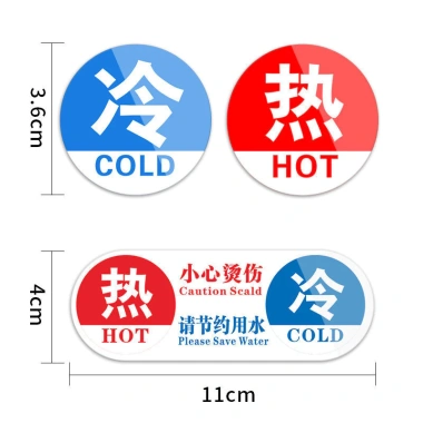 Nhãn dán logo Acrylic nước nóng lạnh: Phòng tắm, vòi, công tắc, khách sạn, giá 40.556₫
