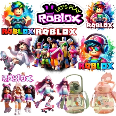 Nhãn dán pha lê Roblox - Chống thấm, chống trầy, trong suốt, DIY, dùng cho cốc, hộp cơm, vỏ điện thoại - Giá 13.500đ