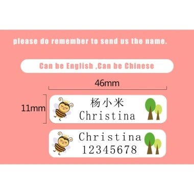 Nhãn dán tên tùy chỉnh trẻ em - Chống nước, móc chìa khóa, dùng cho chai nước, túi học, hành lý - Giá 28.080đ 3