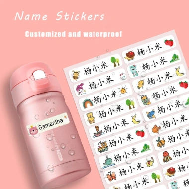 Nhãn dán tên tùy chỉnh trẻ em - Chống nước, móc chìa khóa, dùng cho chai nước, túi học, hành lý - Giá 28.080đ 5