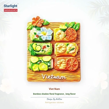 Nhãn dán tủ lạnh cuộn mùa xuân Việt Nam - Quà lưu niệm du lịch, quà tặng nội thất, từ tính 3D, 93.500₫ 2