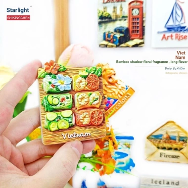 Nhãn dán tủ lạnh cuộn mùa xuân Việt Nam - Quà lưu niệm du lịch, quà tặng nội thất, từ tính 3D, 93.500₫ 7