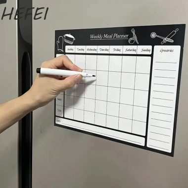 Nhãn dán tủ lạnh HEFEI kế hoạch tuần tháng, bảng tin xóa được, bảng ghi nhớ gia đình, trắng, phù hợp học sinh, giá ưu đãi 57.310₫