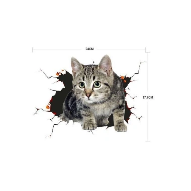 Nhãn dán xe mô phỏng NLINNI 3D mèo ngộ nghĩnh, chống nước đa năng, phụ kiện sáng tạo cho vết nứt - 37.800₫