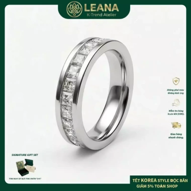 Nhẫn DANA-Cube Zirconia cặp đôi nam nữ Gypsophila 1 lớp Nhẫn ngón tay cái giá 284.900đ