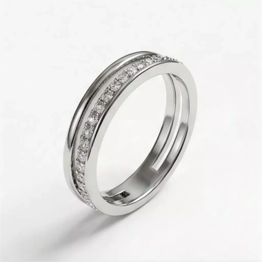 Nhẫn Dana phong cách nữ hai lớp Zirconia sang trọng, vàng óng ánh - Giá ưu đãi 427.900