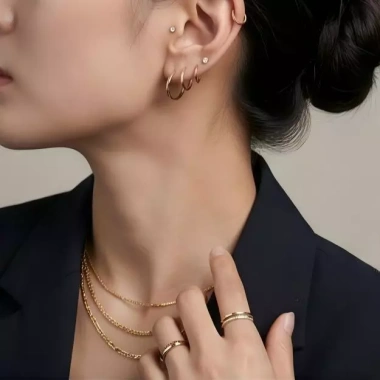 Nhẫn Dana phong cách nữ hai lớp Zirconia sang trọng, vàng óng ánh - Giá ưu đãi 427.900