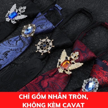 Nhẫn đeo cavat nam, vòng tròn đa dạng hình, phụ kiện trang trí cravat, giảm giá chỉ 54.900đ 2