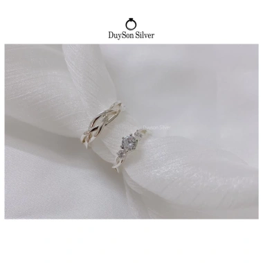 Nhẫn đôi bạc 925 DUYSON SILVER Love Knot - Nhẫn cặp nam nữ đính đá cao cấp 540k