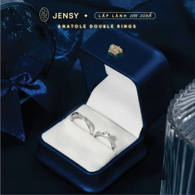 Nhẫn Đôi Bạc 925 JENSY Anatole - Gắn Đá Cao Cấp, Nam Nữ, 1.081.000 VND 2