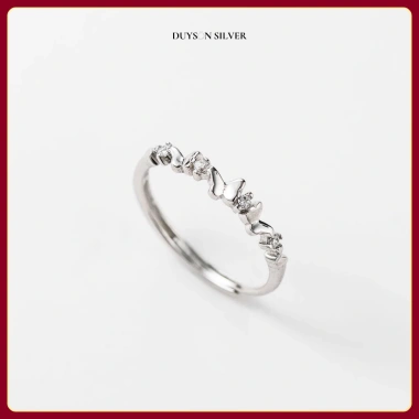 Nhẫn Đôi Bạc 925 Mạ Vàng Trắng Duyson Silver Eternal Butterflies NDFD30 Giá 380k 10