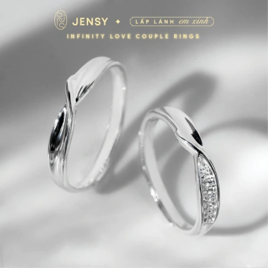 Nhẫn Đôi Bạc S925 Cao Cấp JENSY Infinity Love Nam Nữ - Giảm Giá 859.000đ