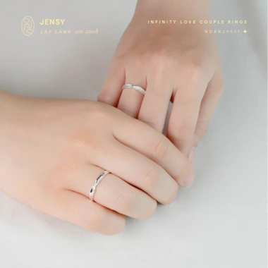 Nhẫn Đôi Bạc S925 Cao Cấp JENSY Infinity Love Nam Nữ - Giảm Giá 859.000đ
